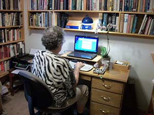 zebra pretending to write